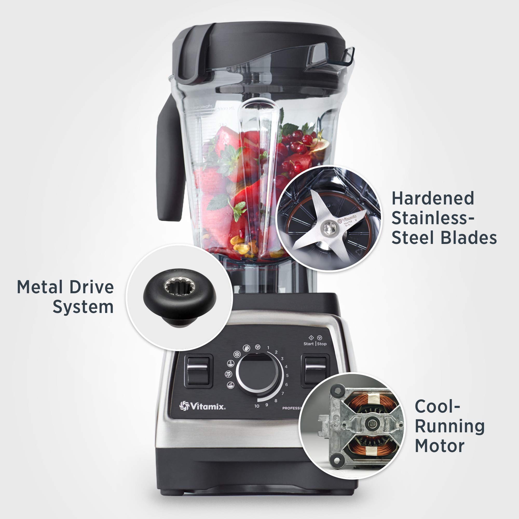 【Appliances】Professional-Grade Blender, 64 oz. Low-Profile Container, Pearl Grey